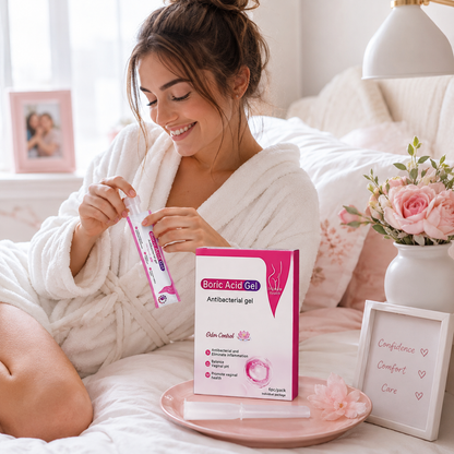 woman-using-boric-acid-intimate-wellness-gel-at-home